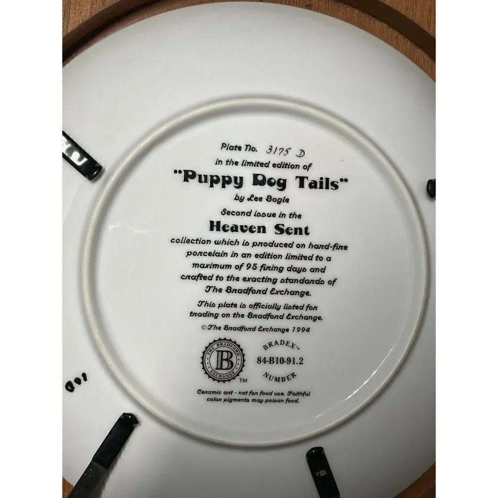 Puppy Dog Tails Plate By Lee Bogle, Heaven Scent Collection 1994 Bradford Exchan